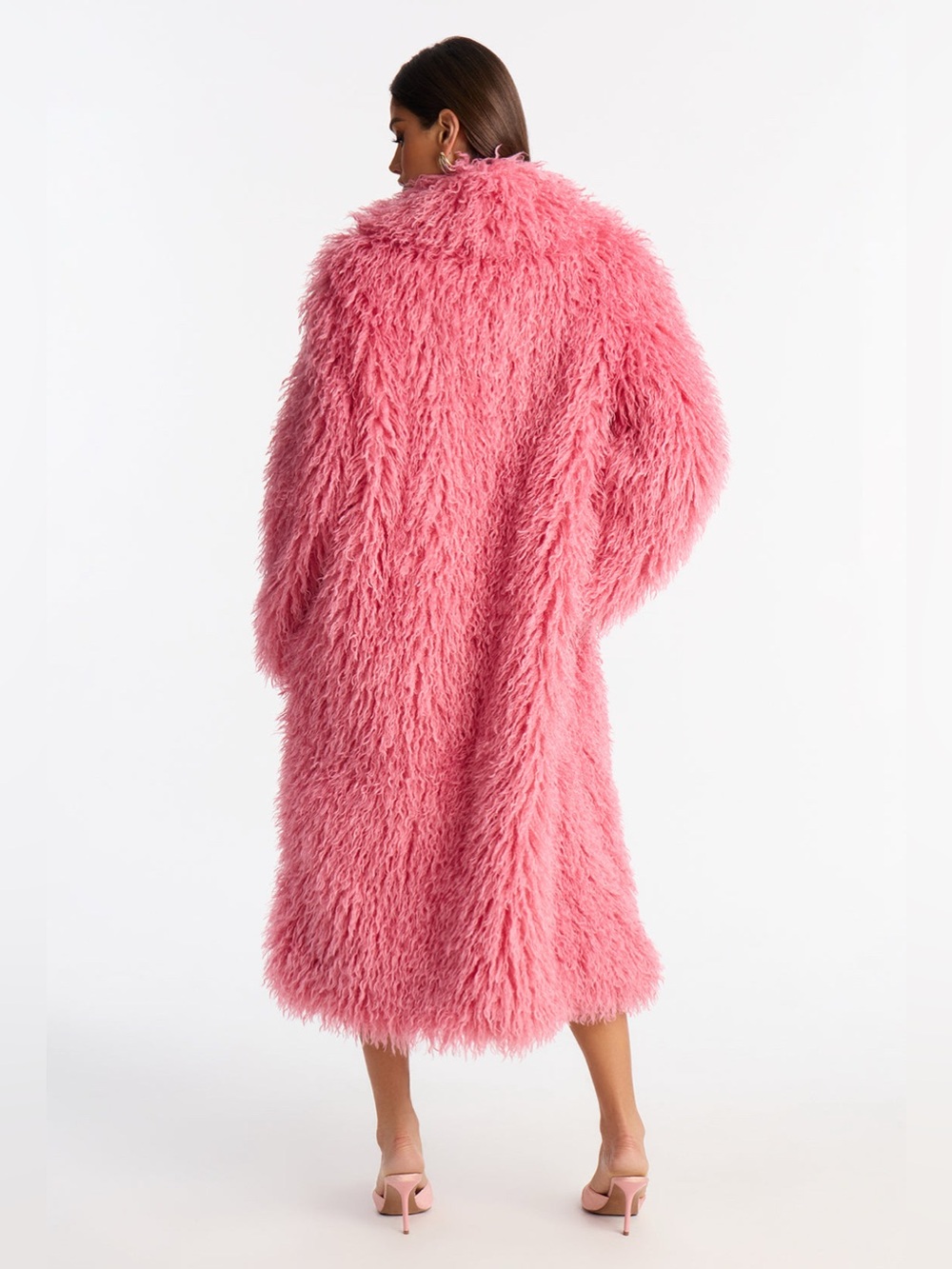 NWT Fashion Nova Pink Faux Fur Long Coat 3X - Picture 4 of 9